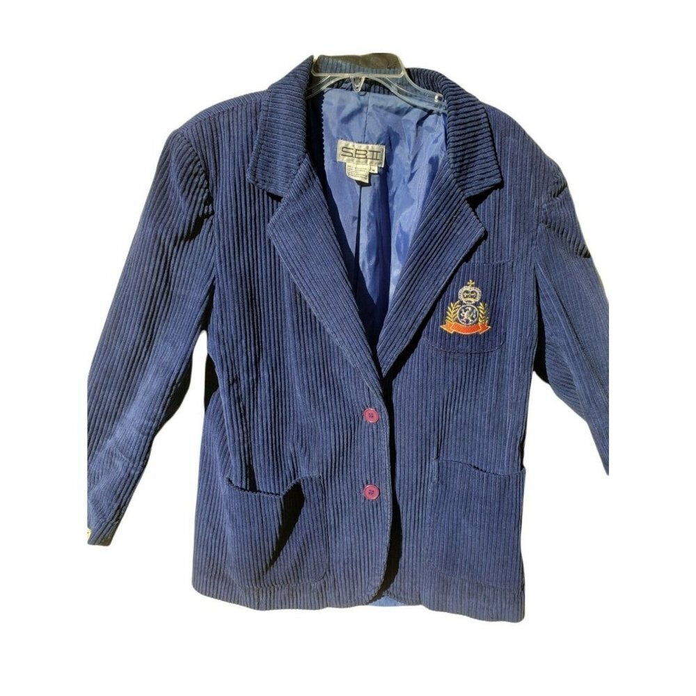 Vintage Corduroy Blazer Jacket Med Blue SBII By Bitterman Retro 90's Streetwear